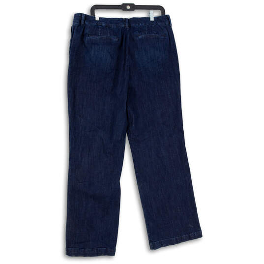 Womens Blue Dark Wash Pockets Denim Straight Leg Jeans Plus Size 16 image number 2