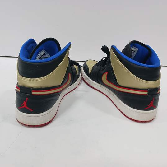 Air Jordan 1 Mid 'Black Gold Red' Air Jordan Sneakers  Air Jordan 1 Size 13 image number 3