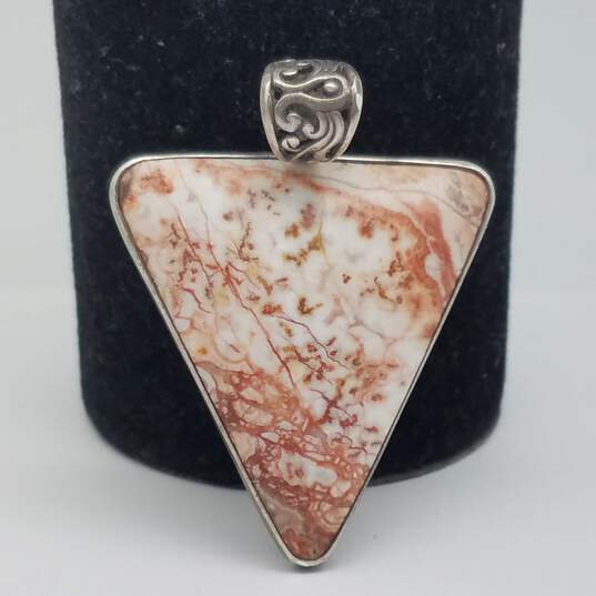 Sterling Silver Agate Triangle Shape Pendant 18.3g image number 4