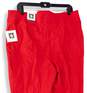 NWT Womens Red Flat Front Slim Fit Straight Leg Ankle Pants Size 14 image number 4