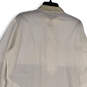 Mens White Gold Long Sleeve Collared Stitched 1/4 Button Tunic Kurta Sz 42 image number 4