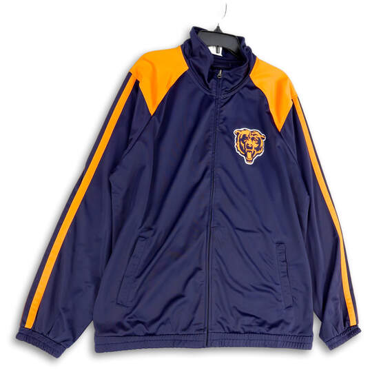 Mens Blue Orange Long Sleeve Chicago Bears Full-Zip Track Jacket Size XXL image number 1