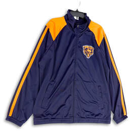 Mens Blue Orange Long Sleeve Chicago Bears Full-Zip Track Jacket Size XXL