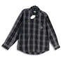 Mens Multicolor Plaid Collared Pockets Long Sleeve Button-Up Shirt Size L image number 1