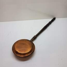 Hand-Made Copper Bed Warmer Pan 33 in Long wooden Handle
