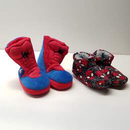 Marvel SpiderMan Slippers 2 Pairs Size 7