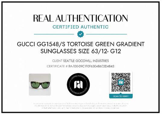 AUTHENTICATED GUCCI GG1548/S TORTOISE SUNGLASSES 63|12 image number 2