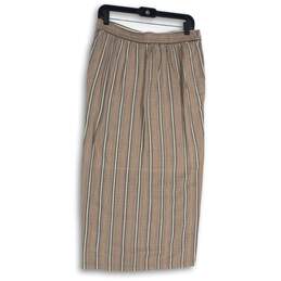 NWT Prana Womens Multicolor Striped Flat Front Pull-On Wrap Skirt Size M alternative image