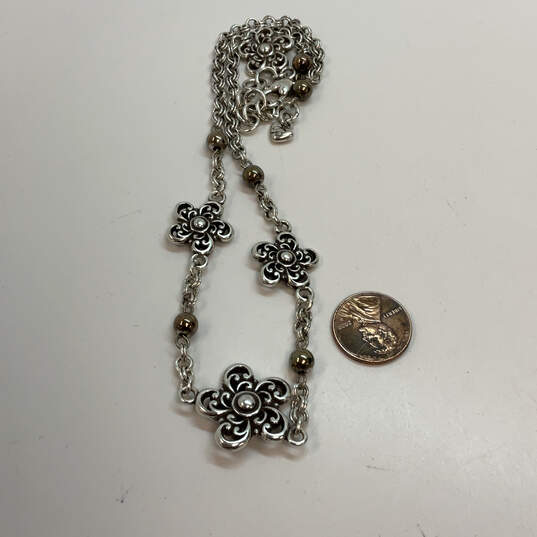 Designer Brighton Silver-Tone Flower Beads Adjustable Chain Necklace image number 3