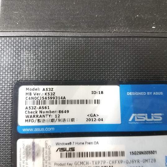 ASUS A53Z AMD A6 memory 2GB Screen 15.5 inch image number 5