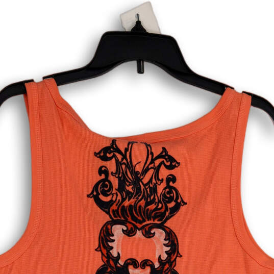 NWT Womens Orange Graphic Print Scoop Neck Sleeveless Tank Top Size 1W image number 4