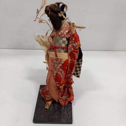 Vintage Japanese 15.5" Tall Geisha Doll on Wooden Base alternative image