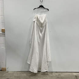 NWT Womens White Pleated Square Neck Strapless Wedding A-Line Dress Sz 24W alternative image