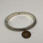 Designer Brighton Silver-Tone Crossover Cable Hinged Bangle Bracelet image number 2
