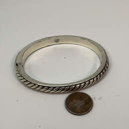 Designer Brighton Silver-Tone Crossover Cable Hinged Bangle Bracelet alternative image