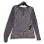 NWT Womens Gray Keyhole Neck Long Sleeve Pullover Blouse Top Size Large image number 1