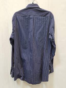 Michael Kors Men's Blue Striped Button-Up Shirt Size 16 alternative image