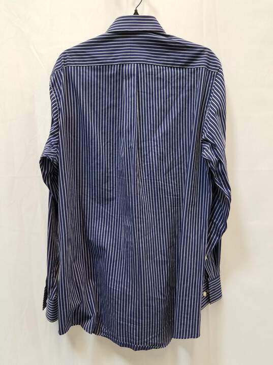 Michael Kors Men's Blue Striped Button-Up Shirt Size 16 image number 2