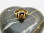 Vintage 10k Yellow Gold Blue Glass Class Ring 4.5g image number 1