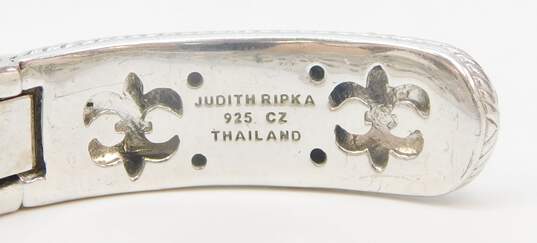Judith Ripka Sterling Silver CZ Hinged Cuff Bracelet 45.2g image number 5