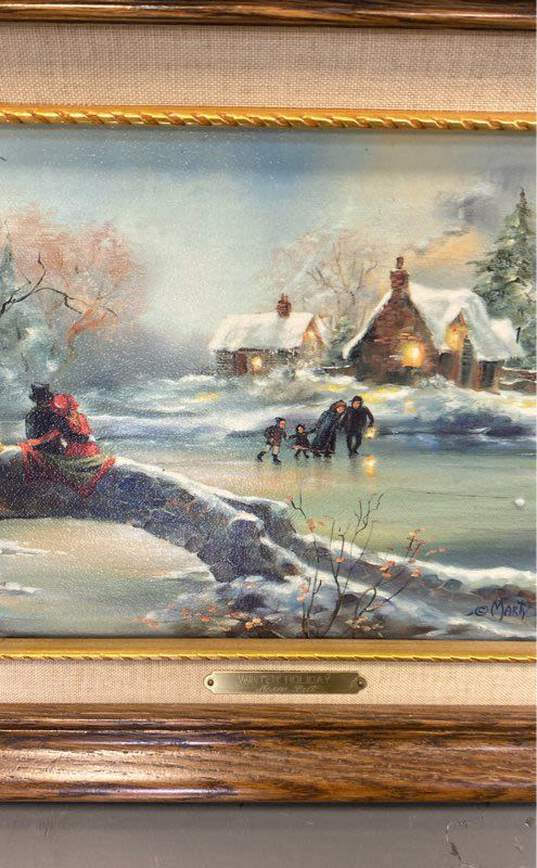 Winter Holiday Print by Marty Bell Signed. Matted & Framed image number 4