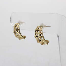 10K Yellow Gold Cutout J Hook Earrings - 2.3g alternative image