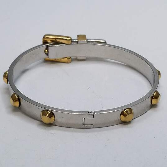 Michael Kors Gold/Silver Tone Hinge Buckle 7.5inch Bracelet 28.3g image number 5
