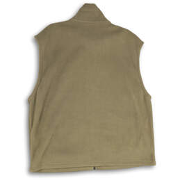 Mens Beige Fleece Sleeveless Mock Neck Full-Zip Vest Size X-Large alternative image