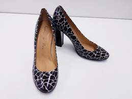 Bettye Muller Italy Leopard Print Patent Leather Pump Heels Shoes Size 37