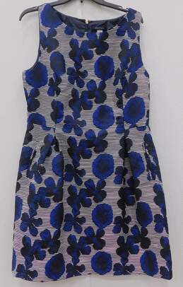 Tommy Hilfiger Women's Sleeveless Blue Patterned Dress Size 14