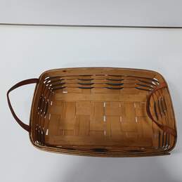 Woven Basket With Leather Handles alternative image