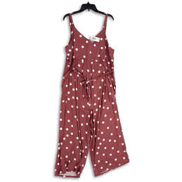 NWT Womens Purple Polka Dot Adjustable Strap One-Piece Jumpsuit Size 2