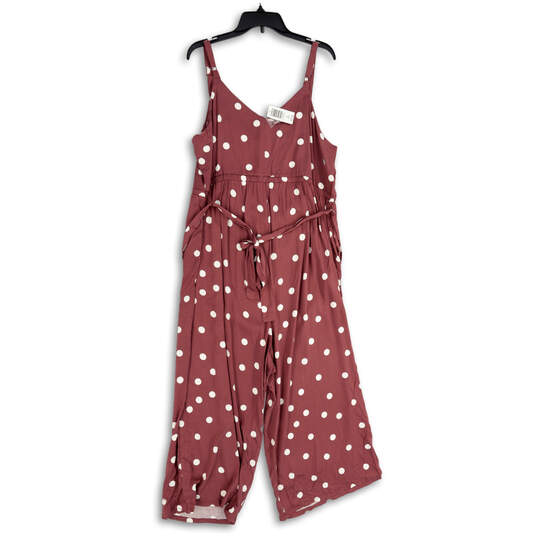 NWT Womens Purple Polka Dot Adjustable Strap One-Piece Jumpsuit Size 2 image number 1