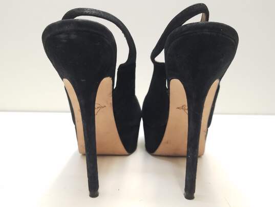 Sam Edelman Novato Black Suede Platform Slingback Peep Toe Pump Heels Shoes Size 9.5 M image number 7