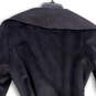Womens Black Long Sleeve Waist Belted Shawl Collar Overcoat Size Large image number 4