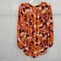 NYDJ Puff Sleeve Popover Top Gingervale Multicolor Women's Blouse Size M - NWT image number 2