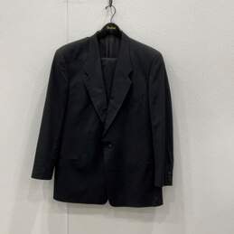 Giorgio Armani Mens Black One Button Blazer & Pants 2 Piece Suit Set Size 44R