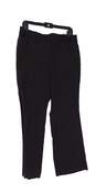 NWT Womens Black Flat Front Slacks Straight Leg Dress Pants 12P image number 1