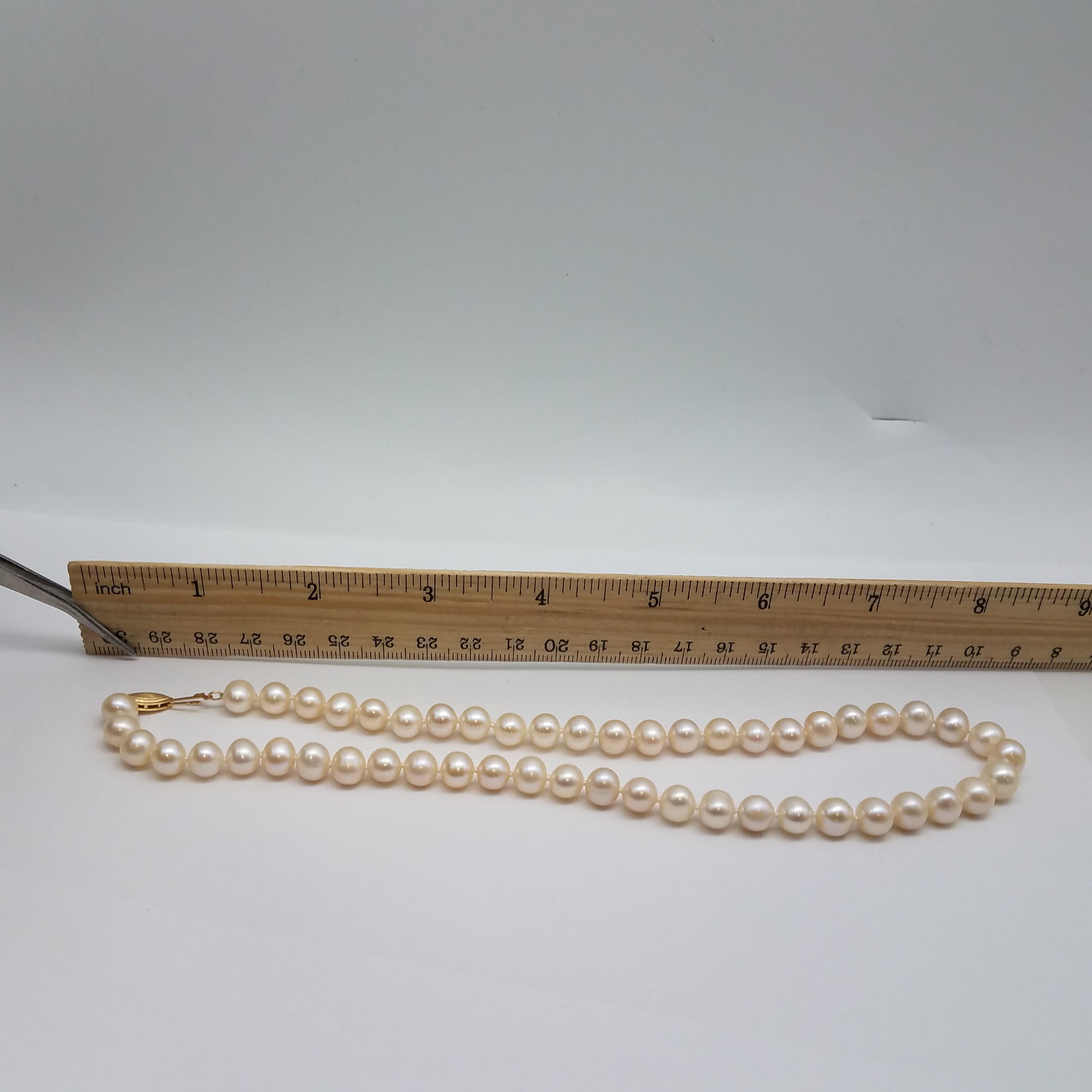 Freshwater Champagne Cream Pearls Sterling Silver Choker 15 Inch - Etsy