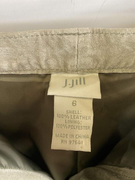 J. Jill Green Raw Leather Pants 6 image number 3