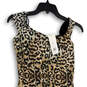 NWT Womens Tan Black Leopard Print Sleeveless Knee Length Sheath Dress 4 image number 3