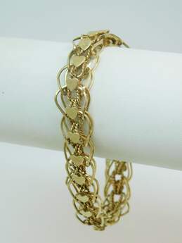 Vintage 14K Yellow Gold Heart Charm Bracelet 27.1g