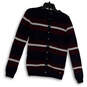 Womens Multicolor Striped Long Sleeve Button-Up Cardigan Sweater Size S/P image number 1