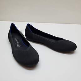 Rothy's The Square Black Solid Knit Fabric Womens 10.5 Slip On Ballet Flats Shoes