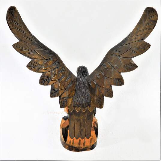 Vintage Polish Hand Carved Wood Eagle Statue Sculpture Home Decor Souvenir image number 4