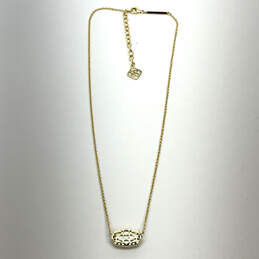Designer Kendra Scott Elisa Gold-Tone Chain Blue Stone Pendant Necklace