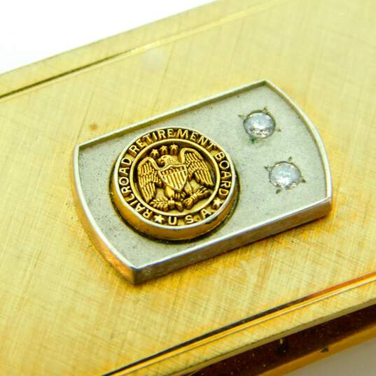 10K Gold 0.06 CTTW Diamond Railroad Retirement Board Emblem GF Money Clip 22.8g image number 4