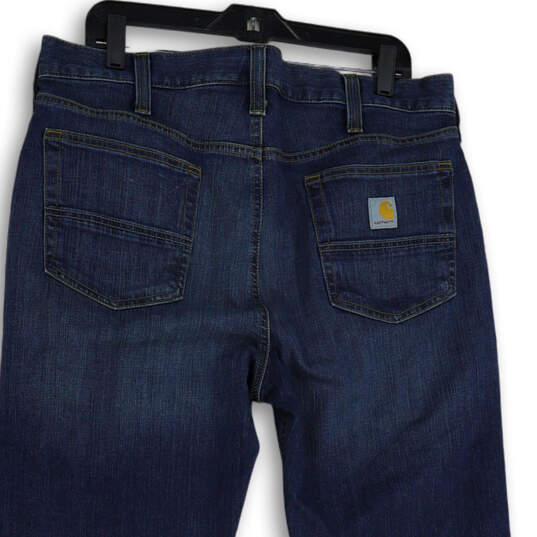 Mens Blue Denim Medium Wash 5-Pocket Design Straight Leg Jeans Size 36x34 image number 4