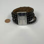 Designer Brighton Silver-Tone Studs Crystal Cut Stone Wide Wrap Bracelet image number 2