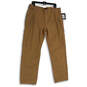 NWT Womens Brown Flat Font Slash Pocket Straight Leg Carpenter Pants Sz 38 image number 1